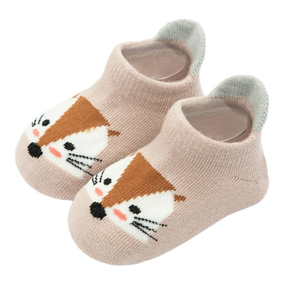 Inevnen 1/6 Pairs Baby Non Slip Grip Cotton Animal Ankle Socks with Non Skid Soles for Newborn Toddler Boy Girl