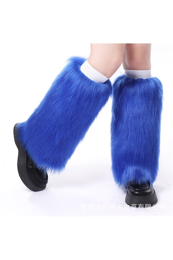 1 Pair Faux Fur Cuffs Furry Long Leg Warmer Wrist Cuff Warmer Boot Cuff