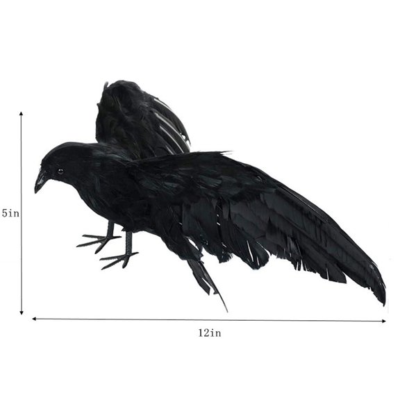 Inevnen 3D Realistic Black Crows Halloween Simulation Design Classic Decoration Props