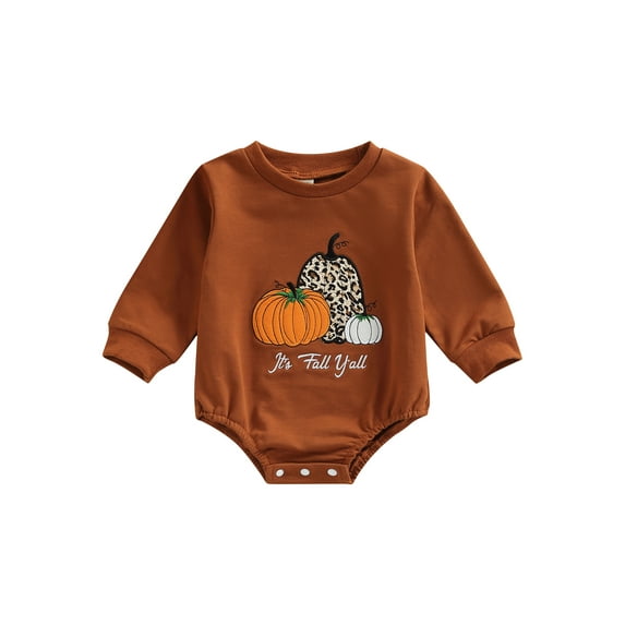 Inevnen Baby Boys Girl My First Halloween One Piece Bodysuit Baby Halloween Pumpkin Print Clothes