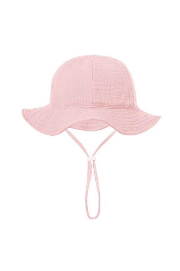 Baby Bucket Hat Sun Protection Infant Wide Brim Fisherman Floppy Hat Floral with Chin Strap