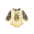 thumbnail image 1 of Inevnen Baby Girl Boy Romper, Long Sleeve Round Neck Halloween Pumpkin Print Loose Romper, Yellow, 1 of 8