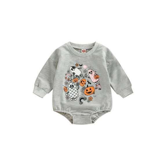 Inevnen Baby Girl Boy Sweatshirt Oversized Pumpkin Romper Long Sleeve Pullover Top Fall Winter Clothes
