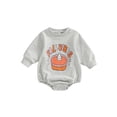 thumbnail image 1 of Inevnen Baby Girl Boy Sweatshirt Oversized Pumpkin Romper Long Sleeve Pullover Top Fall Winter Clothes, 1 of 7