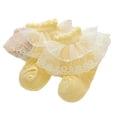 thumbnail image 1 of Inevnen Baby Girls Socks Double Layered Lace Ruffles Socks Toddler Kids Lace Dressy Short Socks Child Spring Summer Princess Socks, 1 of 4