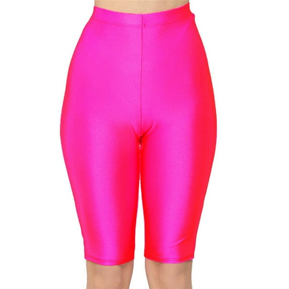 Inevnen Biker Shorts for Women,Neon Bright Active Biker Yoga Shorts/Pants Running Shorts Knee Length