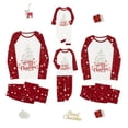 thumbnail image 1 of Inevnen Christmas Family Pajamas Matching Set Tree Letters Print T-shirt with Snow Print Pants, 1 of 6