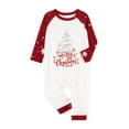 thumbnail image 1 of Inevnen Christmas Family Pajamas Matching Set Tree Letters Print T-shirt with Snow Print Pants, 1 of 4