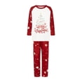 thumbnail image 1 of Inevnen Christmas Family Pajamas Matching Set Tree Letters Print T-shirt with Snow Print Pants, 1 of 6