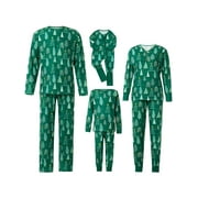 INEVNEN Christmas Matching Family Pajamas Xmas Tree Women And Men Pjs 2pcs Sleepwear