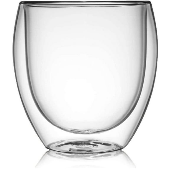 Inevnen Double Walled Glass Coffee Mugs Insulated Coffee Cups Clear Borosilicate Glass Mugs