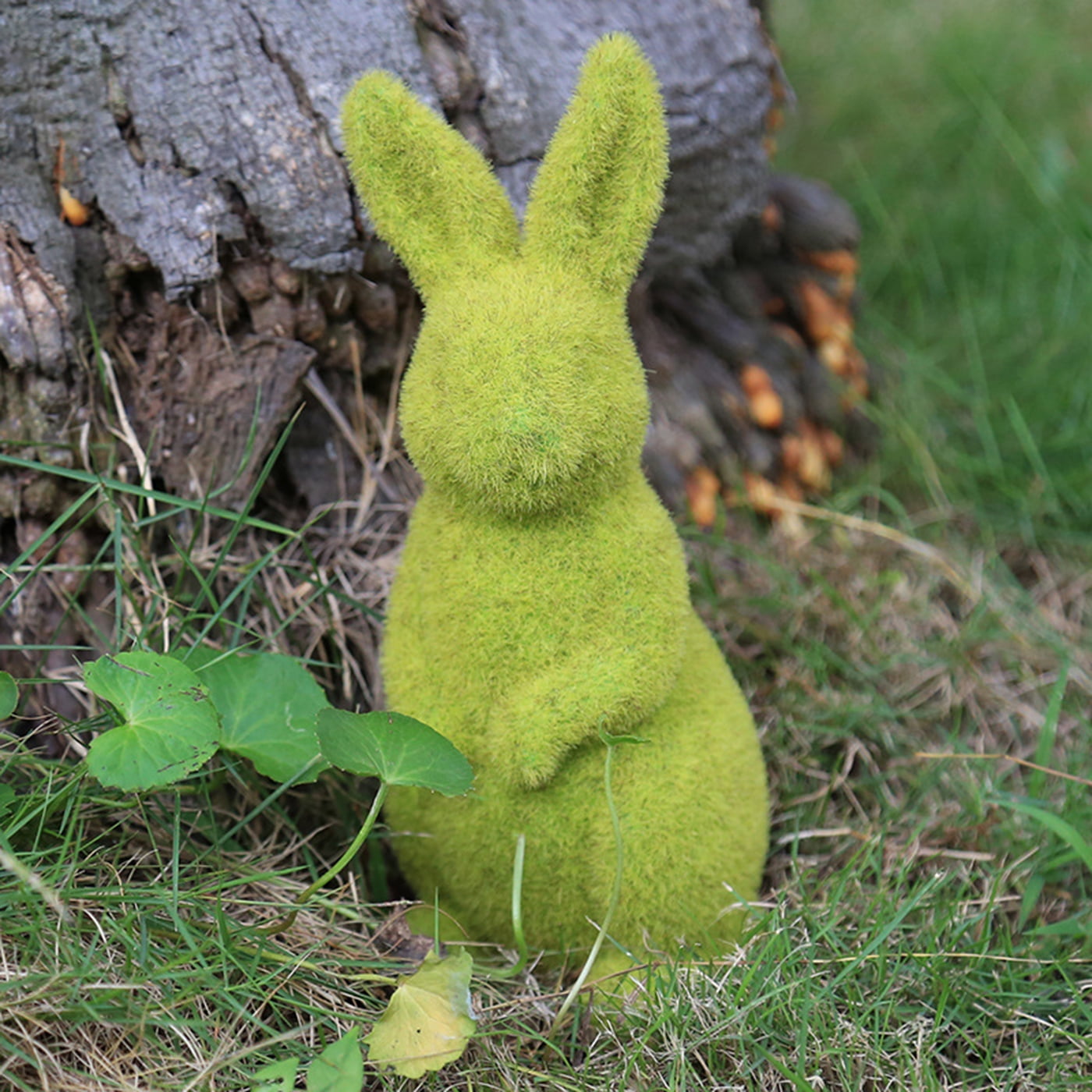 Inevnen Easter Moss Bunny Figurine Imitation Sculpture Artificial Moss ...
