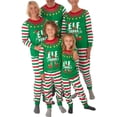 thumbnail image 1 of Inevnen Family Matching Christmas Pajamas ELF Long Sleeve Top and Stripe Pants PJS Sets Loungewear, 1 of 8