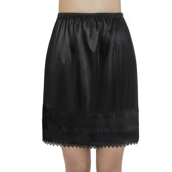 Inevnen Half Slips for Under Dresses Skirt Extenders Skirt Womens Half Slip Satin Anti Static Lace Long Underskirt