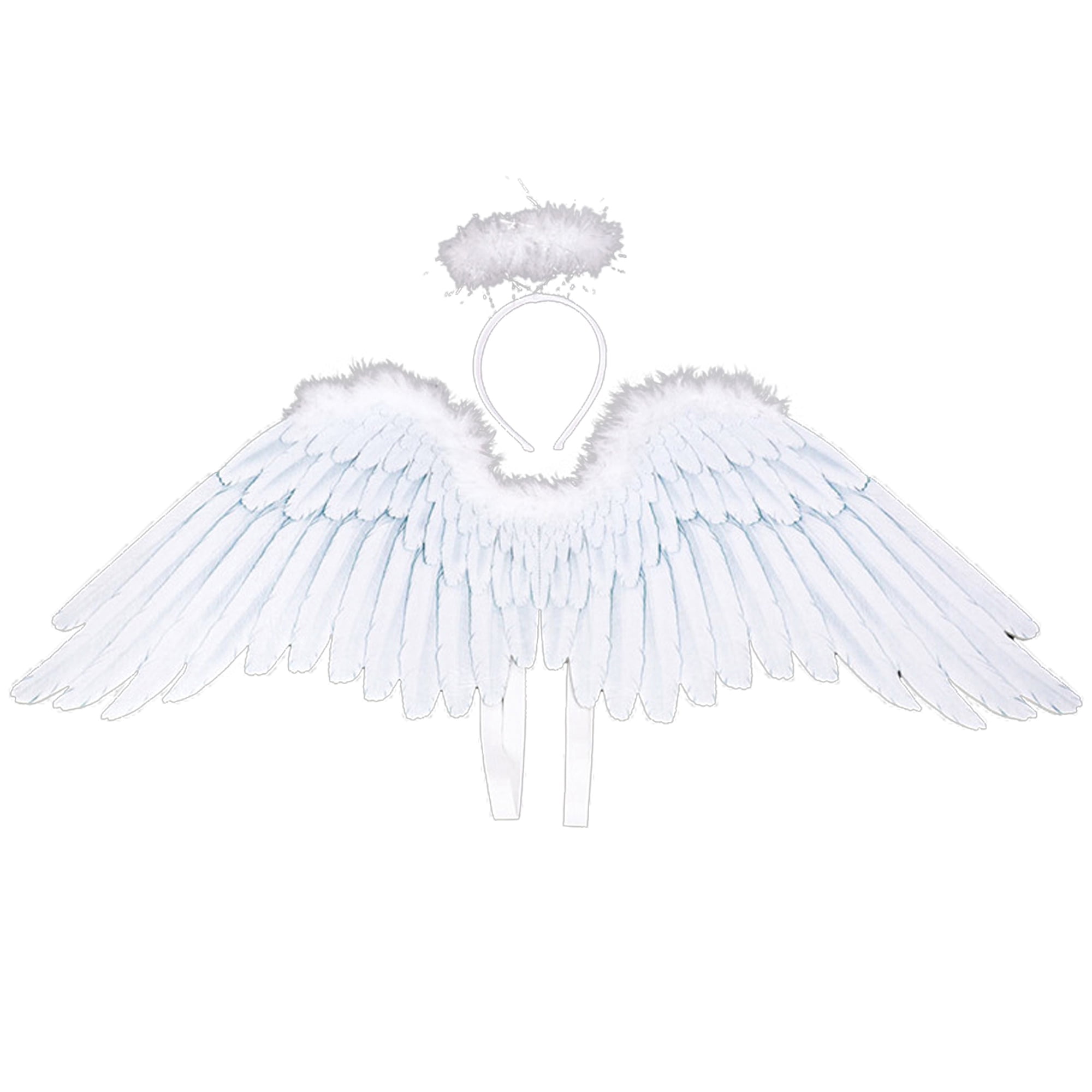 Adults Feather Angel Wings With Elastic Band - Halloween, Christmas, Cosplay Costume Accessory
