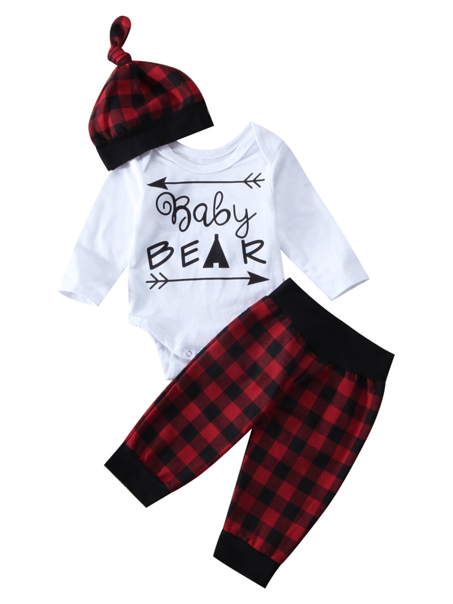 New Born Baby Boy Blended Stuff Hello Bear Design Dress With Cap main image 1