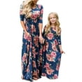 thumbnail image 1 of Inevnen Mommy and Me Matching Maxi Long Dresses Sleeveless Bohemia Floral Dress with Pockets, 1 of 10