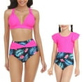 thumbnail image 1 of Inevnen Mother and Daughter Swimwear Family Matching Swimsuit Mommy and Me Bathing Suits Two-Pieces Falbala Bikini Set, 1 of 8