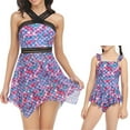 thumbnail image 1 of Inevnen Mother and Daughter Swimwear Family Matching Swimsuit Mommy and Me Bathing Suits Two-Pieces Falbala Bikini Set, 1 of 8