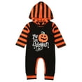 thumbnail image 1 of Inevnen My 1st Halloween Baby Hoodie Romper Boys Girls Pumpkin Jumpsuit Outfit Long Sleeve, 1 of 8