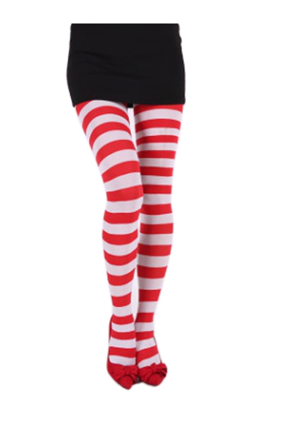 Novelties Women's Adult Striped Tights Thigh High Stocking for Christmas Costume Accessory