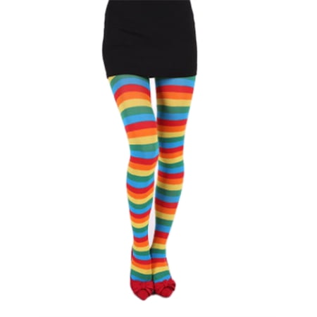 Inevnen Novelties Women's Adult Striped Tights Thigh High Stocking for Christmas Costume Accessory
