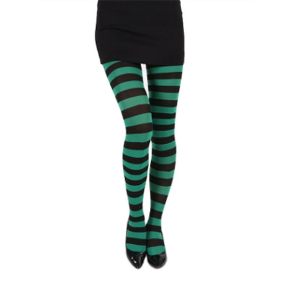Inevnen Novelties Women's Adult Striped Tights Thigh High Stocking for Christmas Costume Accessory