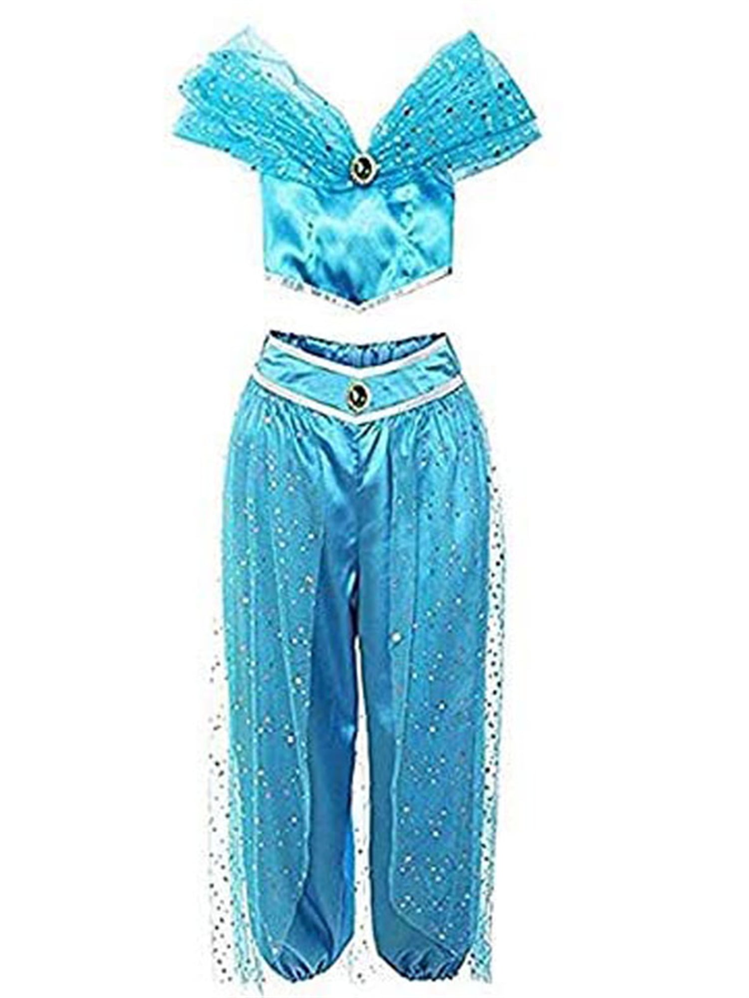 Princess Kids Girls Cosplay Aladdin Costume Jasmine Fancy Dress