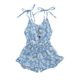 thumbnail image 1 of Inevnen Toddler Baby Girl Flowers Print Suspender Romper Jumpsuit Playsuit Holiday Clothes Kids Summer Outfit, 1 of 8