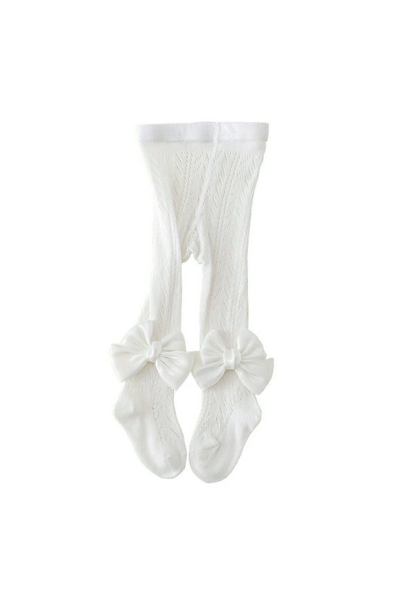 Toddler Baby Girl Tights Summer Knit Leggings Elastic Band Bow Decor Tights Pantyhose Socks Stockings 0-2 Years