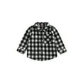 thumbnail image 1 of Inevnen Toddler Flannel Shirt Jacket Plaid Lapel Button Down Shacket Little Boys Girls Shirts Coats, 1 of 8