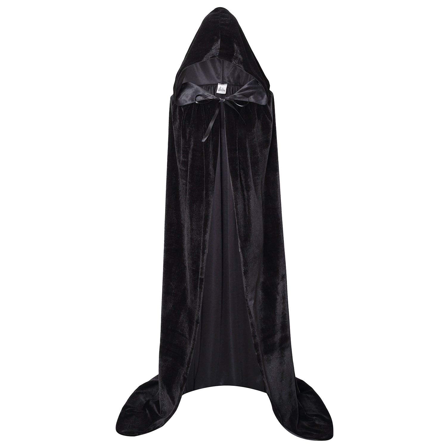 Inevnen Unisex Adults Long Hooded Cloak Velvet Cape for Halloween ...