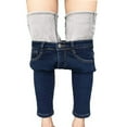 thumbnail image 1 of Inevnen Women Fleece Lined Jeans Winter Warm Thicken Skinny Stretch Denim Pants Jeggings, 1 of 6