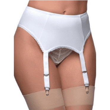 Inevnen Women Garter Belt Solid Color/Patchwork Lace 4 Hanging Buckles Garter Back Triple Breasted