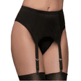 thumbnail image 1 of Inevnen Women Garter Belt Solid Color/Patchwork Lace 4 Hanging Buckles Garter Back Triple Breasted, 1 of 7