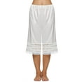 thumbnail image 1 of Inevnen Women Stain Pettipants Culotte Slip Cropped Sleepwear Pajama Pants With Lace Edge, 1 of 6