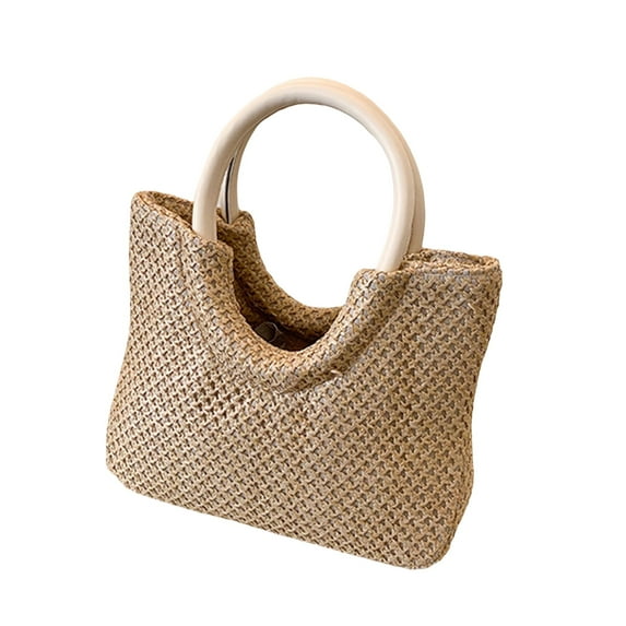 Inevnen Women Straw Handbag Mini Beach Rattan Tote Bag Handmade Purse Clutch Bag