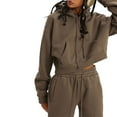 thumbnail image 1 of Inevnen Women Sweatsuits Sets 2 Piece Outfits Cropped Hoodie Sweatshirt and Sweatpants Long Joggers with Pockets, 1 of 4