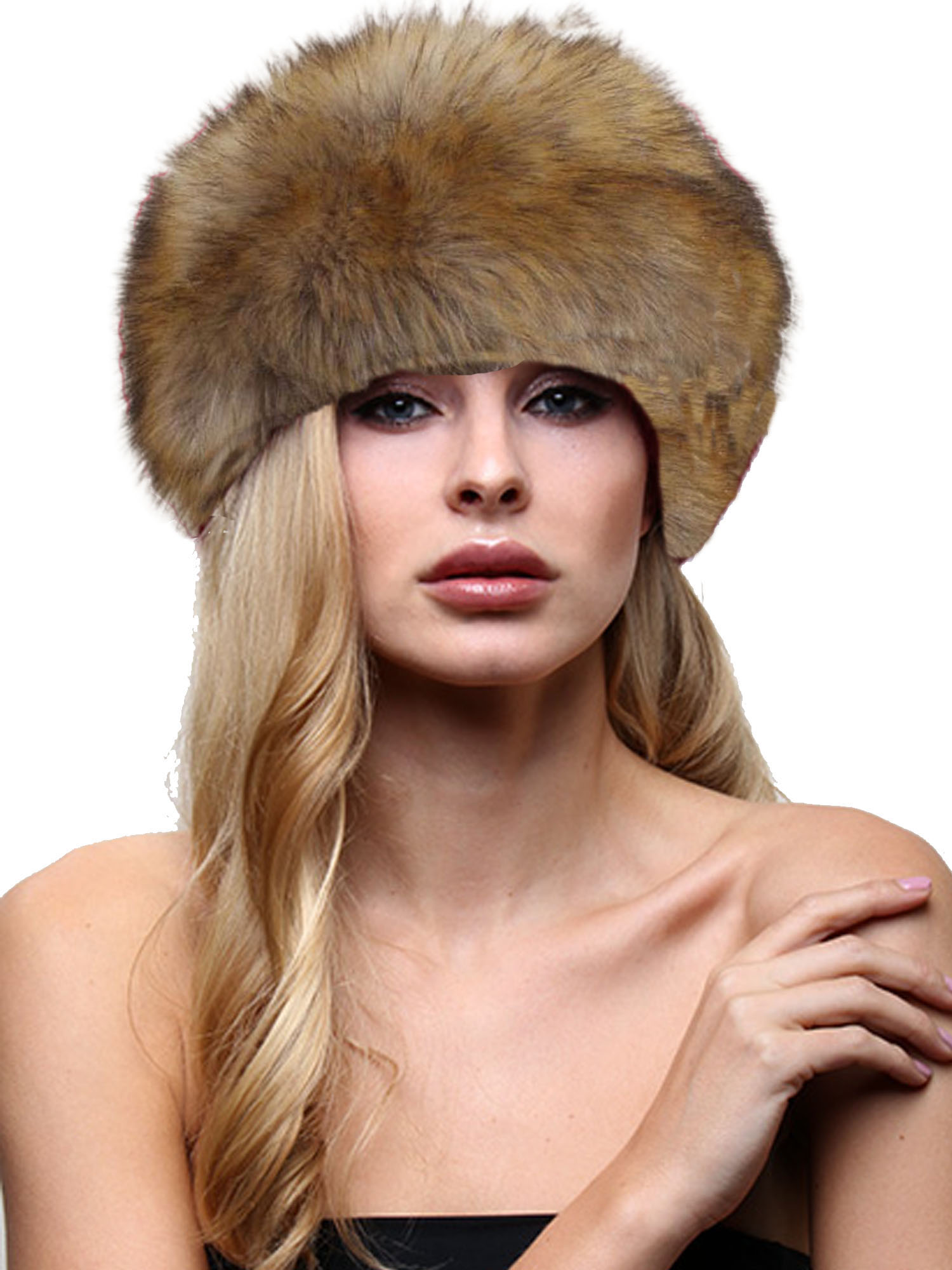 Black Hat Russan Wnter Hat Mltary Style Wth Sovet Red