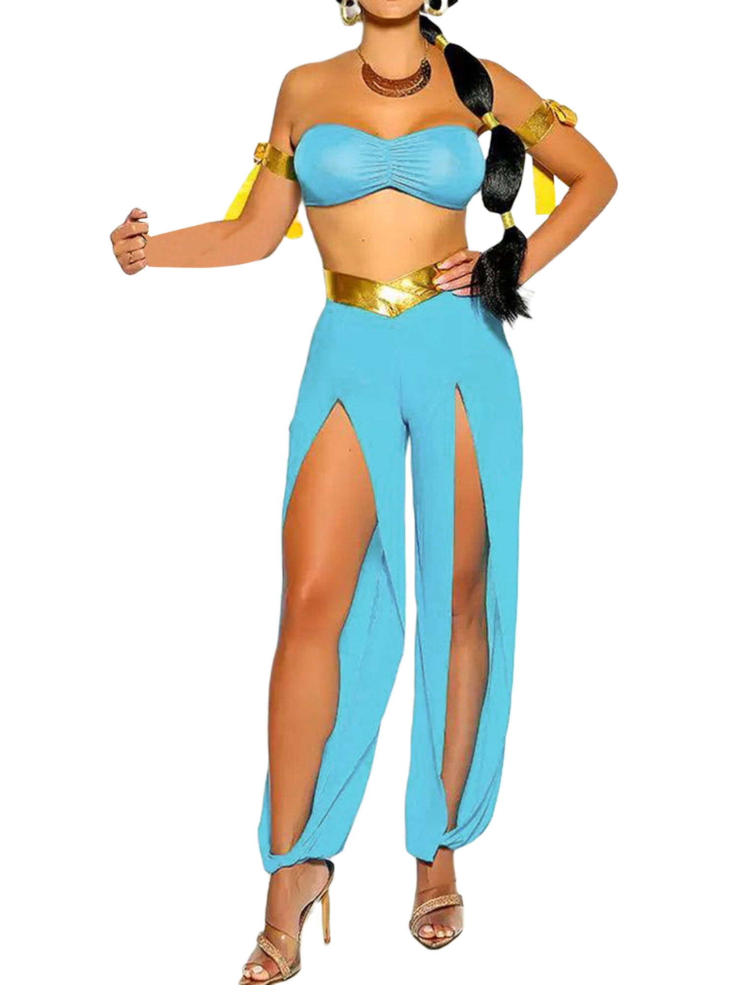 Inevnen Women's Oasis Arabian Princess Costume Turquoise Princess Jas  Princess Halloween Princess Cosplay Costumes - Walmart.com
