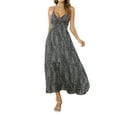 thumbnail image 1 of Inevnen Women's Summer V Neck Maxi Dress Halter Ruffle Hem Long Dresses Spaghetti Strap Long Flowy Dresses, 1 of 9