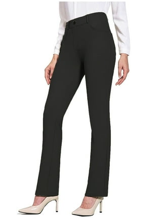 KaLI_store Yoga Pants Women's Dress Pants High Waisted Wear to Work Casual  Sport Wide Leg Trousers for Women Black,3XL 