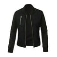 thumbnail image 1 of Inevnen Womens Bomber Jacket Zip Up Biker Quilted Lightweight Jackets Thin Coat Tops, 1 of 6