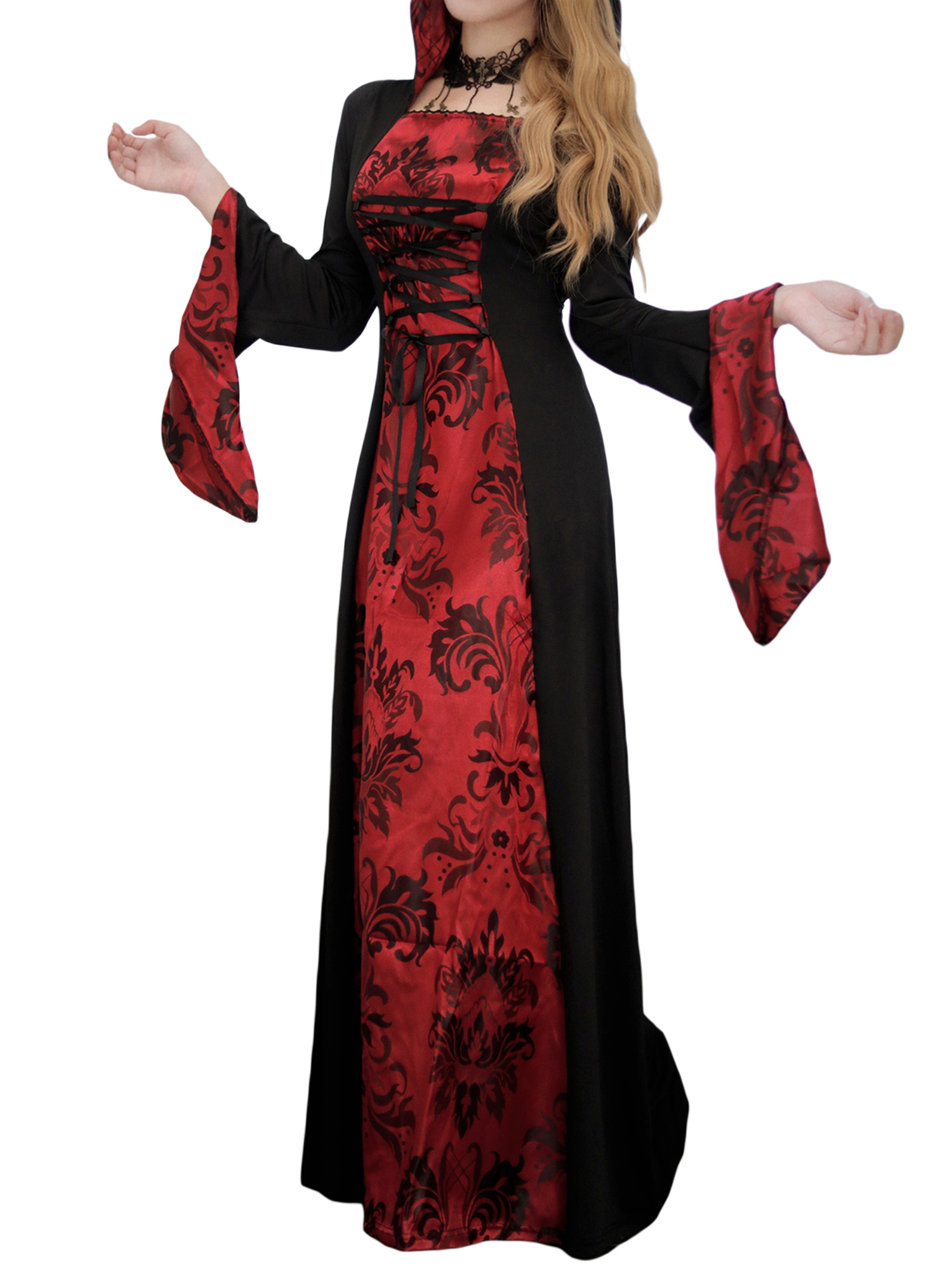 Inevnen Womens Halloween Cloak Vampire Cosplay Costume for Masquerade