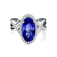 thumbnail image 1 of Inexpensive 1.50 Carat Blue Sapphire and Diamond Infinity Engagement Ring in White Gold, 1 of 4