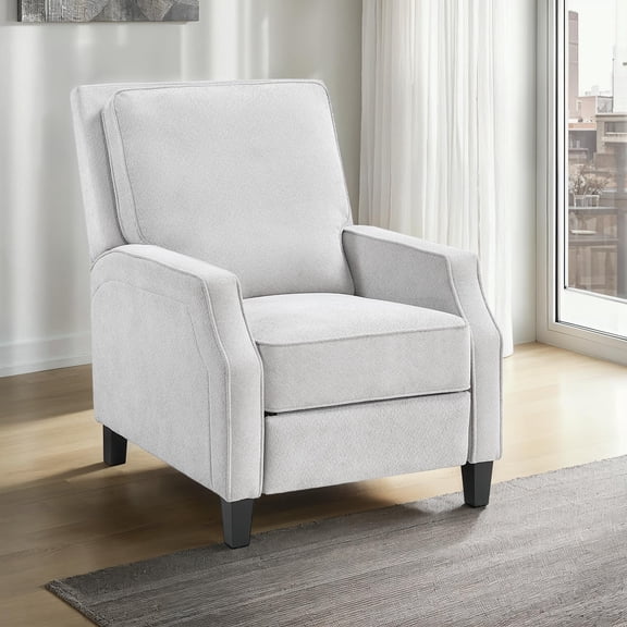 Inez Push Back Upholstered Chairn - Light Gray