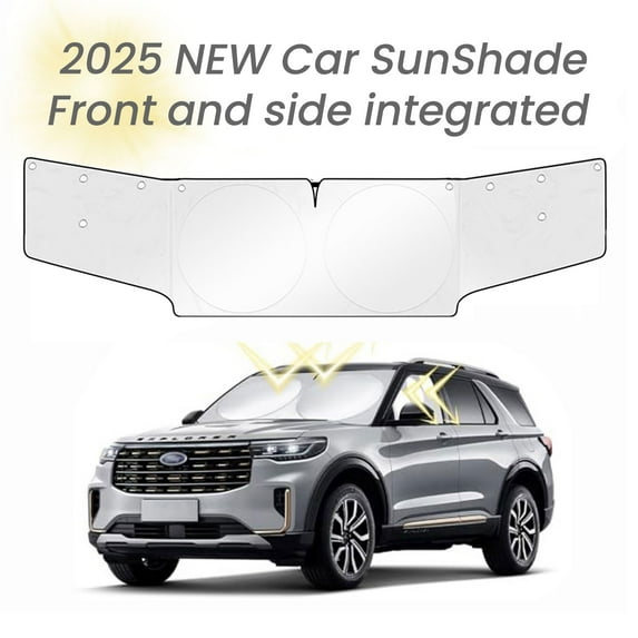 InfLuvRealm-Car Windshield & Side Window Sunshade – Heat Reflective Sun Shield for UV Protection, Privacy Cover, Anti-Peeking for Vehicle Interior (Front + Side, Large/Medium Size)