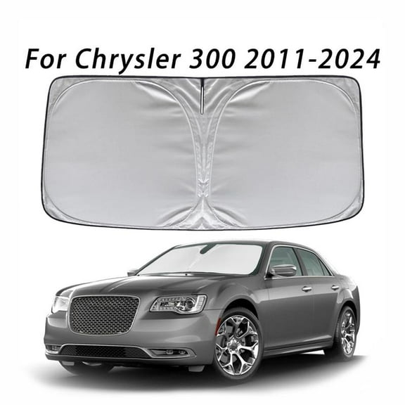 InfLuvRealm-for Chrysler 300 300C 2005-2023 Windshield Sun Shade - 4 Layers Car Sunshades for Front Windows Shade Cover Custom Fit 300 300C Sun Visor 240T Retractable Shade Blocks UV Rays