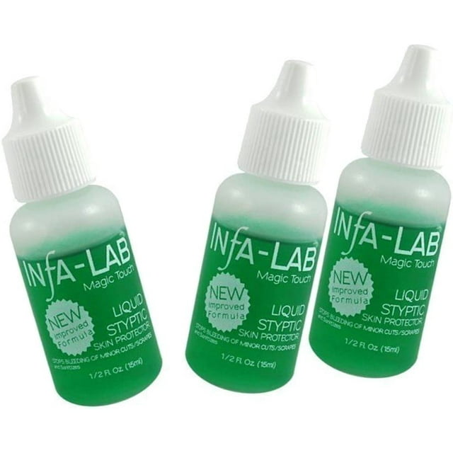 3 X Infa-Lab Magic Touch Liquid Styptic Nails Stop Bleeding Skin 0.5 fl ...