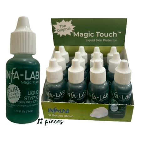 Infalab Magic Touch Liquid Styptic Skin Protector - 1/2 oz for Swift Wound Relief (12 pieces)
